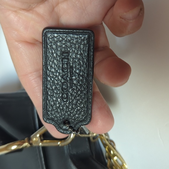 Coach Black Crossbody Bag with Gold Accents. Vintage In Good Condition - Picture 3 of 8